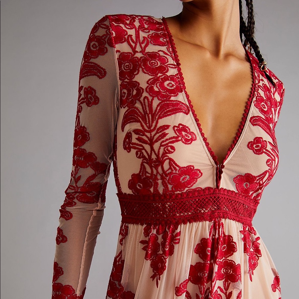 For Love and Lemons Temecula Maxi Dress Red